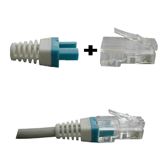 DATACOM Manžetka pro konektor RJ 45 modrá/bílá 100 ks DATACOM Manžetka pro konektor RJ 45 modrá/bílá 100 ks