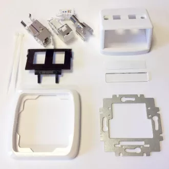 Dvojzásuvka ABB TANGO 2xRJ45 cat6A STP bílá Dvojzásuvka ABB TANGO 2xRJ45 cat6A STP bílá