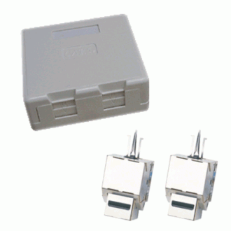Dvojzásuvka CAT5E STP 2xRJ45 na omítku protiprach. Dvojzásuvka CAT5E STP 2xRJ45 na omítku protiprach.