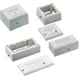 DATACOM Modul.dat.zásuvka STP CAT5E 4xRJ45 na i pod omítku DATACOM Modul.dat.zásuvka STP CAT5E 4xRJ45 na i pod omítku