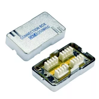 DATACOM Spojovací BOX STP CAT6 (2* zářez. pole) Silver DATACOM Spojovací BOX STP CAT6 (2* zářez. pole) Silver