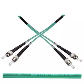 Optický patch kabel duplex ST-ST 50/125 MM 2m OM3 Optický patch kabel duplex ST-ST 50/125 MM 2m OM3