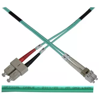 Optický patch kabel duplex LC-SC 50/125 MM 3m OM3 Optický patch kabel duplex LC-SC 50/125 MM 3m OM3