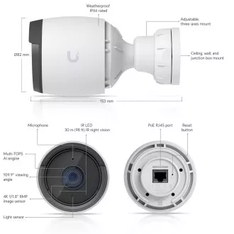 Ubiquiti UVC-G6-Bullet-W - UniFi Protect G6 Bullet, bílá Ubiquiti UVC-G6-Bullet-W - UniFi Protect G6 Bullet, bílá