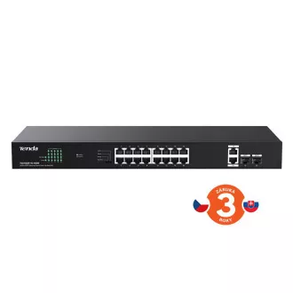 Tenda TEG1120P-16-150W PoE+ Gigabit switch 16x 1Gb/s PoE+ 802.3af/at + 2x SFP + 2x RJ45, 135W, Rack Tenda TEG1120P-16-150W PoE+ Gigabit switch 16x 1Gb/s PoE+ 802.3af/at + 2x SFP + 2x RJ45, 135W, Rack