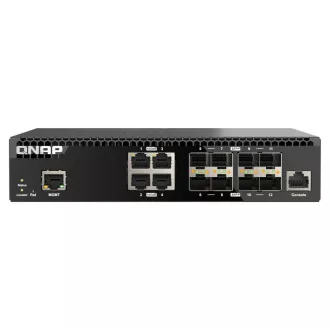 QNAP řízený switch QSW-M3212R-8S4T (4x 10GbE porty + 8x 10G SFP+ porty, poloviční šířka)