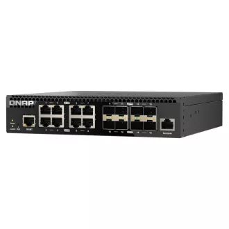 QNAP řízený switch QSW-M3212R-8S4T (4x 10GbE porty + 8x 10G SFP+ porty, poloviční šířka)