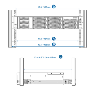 QNAP Rail Kit, support rack-post 126 ~ 415mm for 1U/2U/3U short-depth rackmount QNAP model QNAP Rail Kit, support rack-post 126 ~ 415mm for 1U/2U/3U short-depth rackmount QNAP model