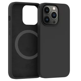 ER POWER Silikonový kryt CARNEVAL SNAP pro iphone 14 Pro Max s MagSafe - Černá
