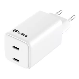 Sandberg AC Charger Dual USB-C PD65W EU Sandberg AC Charger Dual USB-C PD65W EU