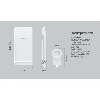 Nillkin PowerTrio 3v1 Bezdrátová Nabíječka pro Huawei Watch White - Použité Nillkin PowerTrio 3v1 Bezdrátová Nabíječka pro Huawei Watch White - Použité