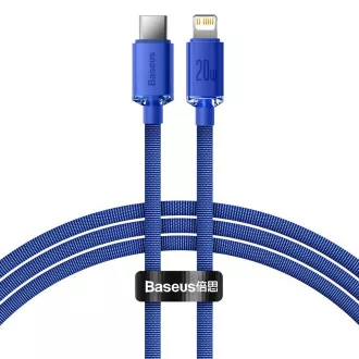 Baseus CAJY000203 Crystal Shine Series Datový Kabel USB-C - Lightning 20W 1,2m Blue Baseus CAJY000203 Crystal Shine Series Datový Kabel USB-C - Lightning 20W 1,2m Blue