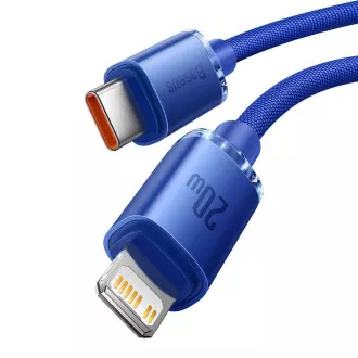 Baseus CAJY000203 Crystal Shine Series Datový Kabel USB-C - Lightning 20W 1,2m Blue Baseus CAJY000203 Crystal Shine Series Datový Kabel USB-C - Lightning 20W 1,2m Blue
