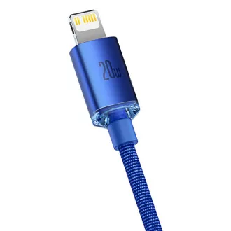 Baseus CAJY000203 Crystal Shine Series Datový Kabel USB-C - Lightning 20W 1,2m Blue Baseus CAJY000203 Crystal Shine Series Datový Kabel USB-C - Lightning 20W 1,2m Blue
