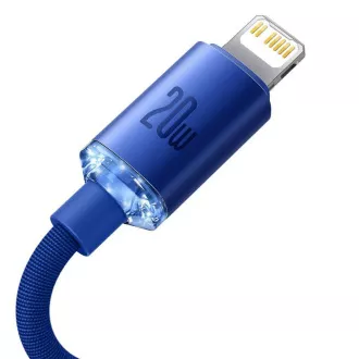 Baseus CAJY000203 Crystal Shine Series Datový Kabel USB-C - Lightning 20W 1,2m Blue Baseus CAJY000203 Crystal Shine Series Datový Kabel USB-C - Lightning 20W 1,2m Blue