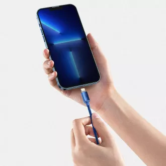 Baseus CAJY000203 Crystal Shine Series Datový Kabel USB-C - Lightning 20W 1,2m Blue Baseus CAJY000203 Crystal Shine Series Datový Kabel USB-C - Lightning 20W 1,2m Blue