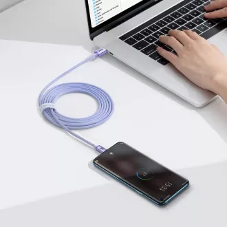 Baseus CAJY000705 Crystal Shine Series Datový Kabel USB-C - USB-C 100W 2m Purple Baseus CAJY000705 Crystal Shine Series Datový Kabel USB-C - USB-C 100W 2m Purple