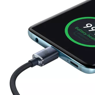 Baseus CAJY000701 Crystal Shine Series Datový Kabel USB-C - USB-C 100W 2m Black Baseus CAJY000701 Crystal Shine Series Datový Kabel USB-C - USB-C 100W 2m Black