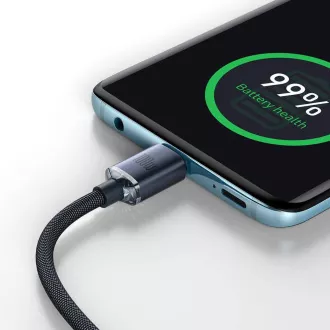 Baseus CAJY000701 Crystal Shine Series Datový Kabel USB-C - USB-C 100W 2m Black Baseus CAJY000701 Crystal Shine Series Datový Kabel USB-C - USB-C 100W 2m Black