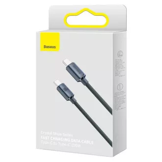 Baseus CAJY000701 Crystal Shine Series Datový Kabel USB-C - USB-C 100W 2m Black Baseus CAJY000701 Crystal Shine Series Datový Kabel USB-C - USB-C 100W 2m Black