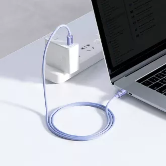 Baseus CAJY000605 Crystal Shine Series Datový Kabel USB-C - USB-C 100W 1,2m Purple Baseus CAJY000605 Crystal Shine Series Datový Kabel USB-C - USB-C 100W 1,2m Purple