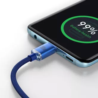 Baseus CAJY000603 Crystal Shine Series Datový Kabel USB-C - USB-C 100W 1,2m Blue Baseus CAJY000603 Crystal Shine Series Datový Kabel USB-C - USB-C 100W 1,2m Blue