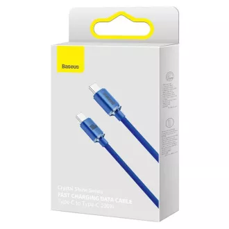 Baseus CAJY000603 Crystal Shine Series Datový Kabel USB-C - USB-C 100W 1,2m Blue Baseus CAJY000603 Crystal Shine Series Datový Kabel USB-C - USB-C 100W 1,2m Blue