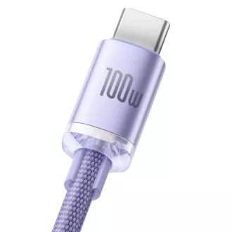 Baseus CAJY000505 Crystal Shine Series Datový Kabel USB - USB-C 100W 2m Purple Baseus CAJY000505 Crystal Shine Series Datový Kabel USB - USB-C 100W 2m Purple