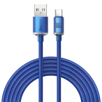 Baseus CAJY000503 Crystal Shine Series Datový Kabel USB - USB-C 100W 2m Blue Baseus CAJY000503 Crystal Shine Series Datový Kabel USB - USB-C 100W 2m Blue