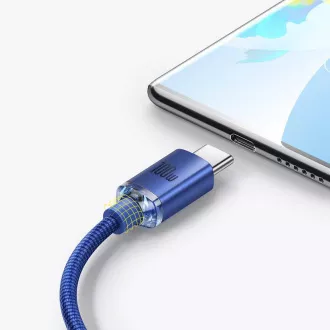 Baseus CAJY000503 Crystal Shine Series Datový Kabel USB - USB-C 100W 2m Blue Baseus CAJY000503 Crystal Shine Series Datový Kabel USB - USB-C 100W 2m Blue