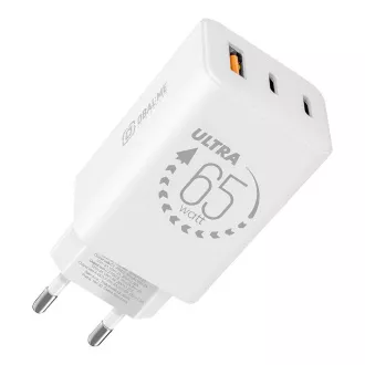 OBAL:ME GaN Cestovní Nabíječka USB-A + 2xUSB-C 65W White OBAL:ME GaN Cestovní Nabíječka USB-A + 2xUSB-C 65W White