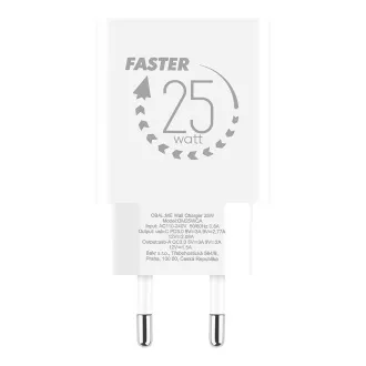 OBAL:ME Cestovní Nabíječka USB-A + USB-C 25W White OBAL:ME Cestovní Nabíječka USB-A + USB-C 25W White