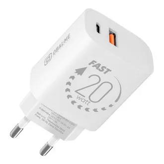 OBAL:ME Cestovní Nabíječka USB-A + USB-C 20W White OBAL:ME Cestovní Nabíječka USB-A + USB-C 20W White