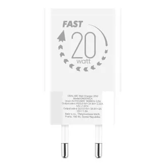 OBAL:ME Cestovní Nabíječka USB-A + USB-C 20W White OBAL:ME Cestovní Nabíječka USB-A + USB-C 20W White