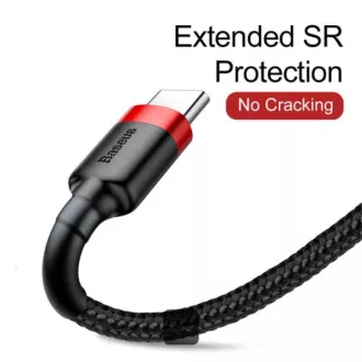 Baseus datový kabel Cafule USB-C 2m 2A červeno-černý Baseus datový kabel Cafule USB-C 2m 2A červeno-černý