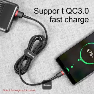 Baseus datový kabel Cafule USB-C 2m 2A červeno-černý Baseus datový kabel Cafule USB-C 2m 2A červeno-černý