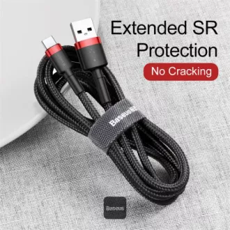 Baseus datový kabel Cafule USB-C 2m 2A červeno-černý Baseus datový kabel Cafule USB-C 2m 2A červeno-černý