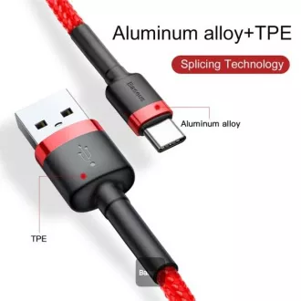 Baseus datový kabel Cafule USB-C 2m 2A červený Baseus datový kabel Cafule USB-C 2m 2A červený