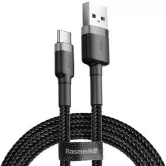 Baseus datový kabel Cafule USB-C 3m 2A šedo-černý Baseus datový kabel Cafule USB-C 3m 2A šedo-černý