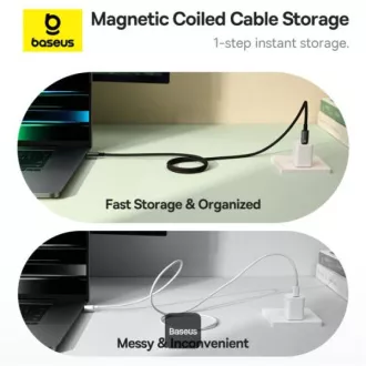 Baseus datový magnetický kabel Tungsten Gold USB-C/USB-C 1m 100W černý Baseus datový magnetický kabel Tungsten Gold USB-C/USB-C 1m 100W černý