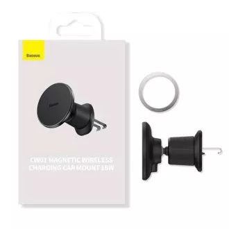 Baseus Magnetický držák do ventilační mřížky s nabíječkou USB-C 15W+25W černý Baseus Magnetický držák do ventilační mřížky s nabíječkou USB-C 15W+25W černý
