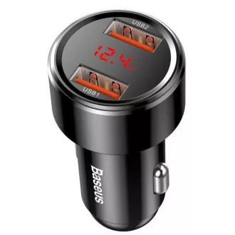 Baseus nabíječka do auta Magic 2x USB 45W 6A s displejem černá Baseus nabíječka do auta Magic 2x USB 45W 6A s displejem černá