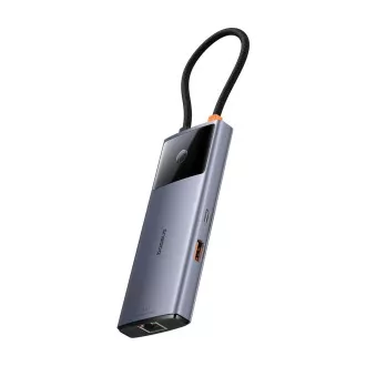 Baseus hub Series 2 USB 6v1 (USB-C/HDMI4K60Hz/USB-C(10Gbps)/USB-A(10Gbps)/RJ45/USB-C(PD) šedý Baseus hub Series 2 USB 6v1 (USB-C/HDMI4K60Hz/USB-C(10Gbps)/USB-A(10Gbps)/RJ45/USB-C(PD) šedý
