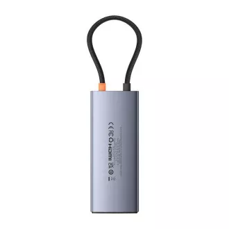Baseus hub Series 2 USB 6v1 (USB-C/HDMI4K60Hz/USB-C(10Gbps)/USB-A(10Gbps)/RJ45/USB-C(PD) šedý Baseus hub Series 2 USB 6v1 (USB-C/HDMI4K60Hz/USB-C(10Gbps)/USB-A(10Gbps)/RJ45/USB-C(PD) šedý