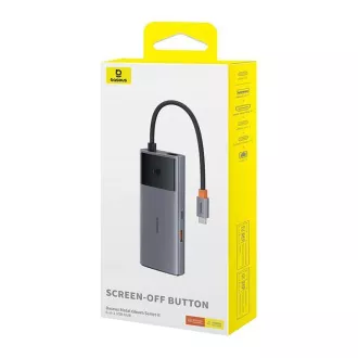 Baseus hub Series 2 USB 6v1 (USB-C/HDMI4K60Hz/USB-C(10Gbps)/USB-A(10Gbps)/RJ45/USB-C(PD) šedý Baseus hub Series 2 USB 6v1 (USB-C/HDMI4K60Hz/USB-C(10Gbps)/USB-A(10Gbps)/RJ45/USB-C(PD) šedý