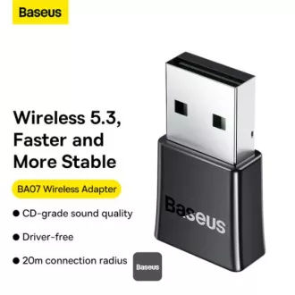 Baseus bezdrátový bluetooth adaptér BA07 černý Baseus bezdrátový bluetooth adaptér BA07 černý