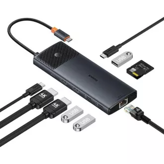 Baseus Metal Gleam II Series 10v1 USB-C HUB Dokovací Stanice Cosmic Black Baseus Metal Gleam II Series 10v1 USB-C HUB Dokovací Stanice Cosmic Black