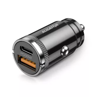 Aligator mini nabíječka do auta Power Delivery 30W,USB-C + USB-A, USB-C kabel pro iPhone/iPad Aligator mini nabíječka do auta Power Delivery 30W,USB-C + USB-A, USB-C kabel pro iPhone/iPad