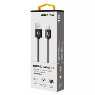 ALIGATOR Datový kabel 2A, USB-C černý ALIGATOR Datový kabel 2A, USB-C černý