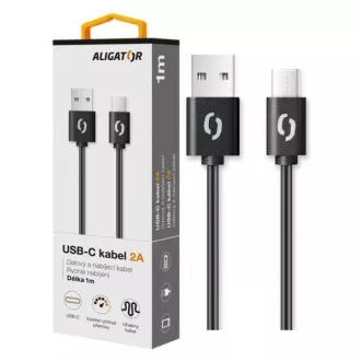 ALIGATOR Datový kabel 2A, USB-C černý ALIGATOR Datový kabel 2A, USB-C černý